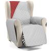 Martina Home Copridivano imbottito reversibile Ambra 1 Posto/Relax Rosso Grigio