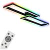 BRILONER - Plafoniera led soffitto RGB, lampadario led retroilluminata, Plafoniera Soffitto dimmerabile, temperatura colore regolabile, cornice LED RGB, telecomando, nero