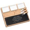 Maverton Tagliere per formaggio e salumi in ardesia - vassoio da portata in legno di bambù - set 3 posate - incisione personalizzata - rettangolare - idea compleanno per uomo - cuoco