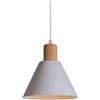Hongho Lampade a sospensione, plafoniera moderna, lampadario a soffitto in vernice bianca, paralume in legno e metallo per cucina, sala da pranzo, soggiorno, camera da letto, ristorante
