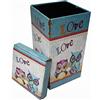 Biscottini Pouf contenitore bambini e adulti 33x60x33 cm | Scatole portaoggetti richiudibili con coperchio | Pouf contenitore quadrato con decorazioni