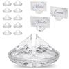 Decoraparty 10 Segnaposti a Forma di Diamante Trasparenti - Addobbi Decorazioni da Tavola Segna Tavolo Fermaposti Segnaposto Diamanti Decorativi per Matrimonio Battesimo Comunione Cresima