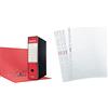 Esselte G83 Oxford Registratore - F.To Commerciale Dorso 8 Cm - Rosso - Confezione Da 6 Pezzi - 390783160 & Buste Perforate Essentials - Ppl Antiriflesso - F.To 21 X 29,7 Cm - 392713000