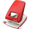 Leitz Pratica Perforatrice da Ufficio, Capacità fino a 40 Fogli, Rosso, Metallo, Guida di Arresto con Barra di Selezione del Formato, Gamma NeXXt, Retail Box, 51386025