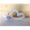 Generico Cuore in Legno Personalizzabile con Incisione, con Rose in Feltro, Idea Regalo, 20 cm x 7,5 cm, Bomboniere Matrimonio, Festa della Mamma, Elefatti a Mano