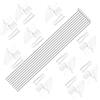 WMYCONGCONG 10 pezzi 1,2 x 210 mm in acciaio + 10 pz micro corna di controllo in nylon 21 x 11 mm, 4 fori per RC aereo aereo fai da te parti