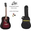 EKO RANGER 6 RED SUNBURST CHITARRA ACUSTICA FOLK CON BORSA + 3 PLETTRI NUOVA