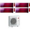 Mitsubishi CONDIZIONATORE MITSUBISHI QUADRI SPLIT KIRIGAMINE STYLE ROSSO 9000+9000+9000+18000 BTU WIFI INVERTER MXZ-4F72VF3 A++