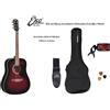 EKO RANGER 6 RED SUNBURST CHITARRA ACUSTICA KIT BORSA + ACCORDATORE + TRACOLLA