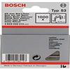 Bosch Accessories 1000x Graffetta a filo fine tipo 53 (per Stoffa, cartone, listelli di legno piatti e reticolati, 6 x 11.3 mm, Accessorio Graffatrice Manuale)