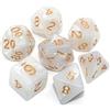 CREEBUY Set di dadi poliedrici per giochi di ruolo Dungeon and Dragons, D&D Pathfinder MTG, colore bianco perlato