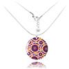 Dragon Porter Pendente con Ajustable Acciaio Inossidabile Collana Catena Rotondo o Ovale Mandala Design Boho; Gioielli per Donne (Stile 31 - Viola)