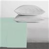 Home Tresor - Lenzuolo Sopra Singolo, in Puro Cotone, Made in Italy, cm. 150x300, Verde Acqua
