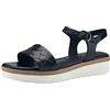 Tamaris Donna Sandali, Signora Sandali,Scarpa Estiva,Sandalo Estivo,Comodo,Piatto,Navy,38 EU
