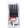Uni-Ball Uni-PIN, Set di 5 penne a punta fine, inchiostro nero, dimensioni 0,6 mm, 0,7 mm, 0,9 mm, 1,0 mm, 1,2 mm