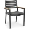KONTE.DESIGN Set di 4 Poltroncine DELMAR Impilabili Antracite