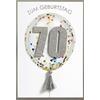 Perleberg Edition Colibri - Biglietto di auguri per 70° compleanno con palloncino, 11,6 x 16,6 cm