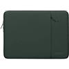 MOSISO Laptop Custodia Borsa 13-13,3 Pollici Notebook Compatibile con MacBook Air/PRO,Compatibile con MacBook PRO 14 M4 M3 M2 M1 2025-2021,Poliestere Manica Verticale con Tasca,Midnight Verde