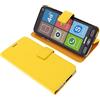 foto-kontor Custodia a Libro Compatibile con Brondi Amico Smartphone S Nero Cover di Colore Giallo