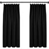 Deconovo Tende Camera da Letto Oscuranti 2 Pezzi, Tende Moderne per Soggiorno Interni, 117x138 CM (Larghezza x Altezza), Nero