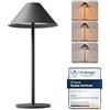 Bojim LED Lampada da Tavolo Senza Fili Ricaricabile Batteria Esterno Autonomia 10g, Lampade Touch Ricarica con USB Portatile per Home Giardino Scrivania Luce Moderne Desk Lamp Dimmerabile IP54 Grigio