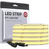 BTF-LIGHTING FCOB COB Striscia LED flessibile ad alta densità uniforme 14W/m 5M DC24V Bianco caldo 3000K CRI 90+ 10mm Larghezza Nastro LED dimmerabile per decorazioni (senza adattatore o controller)