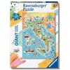 Ravensburger - Puzzle Mappa dell'Italia, Collezione 125 Giant Pavimento, 125 Pezzi, Età Raccomandata 6+ Anni, 03145