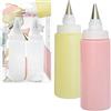 ScrapCooking 5165-2 flaconi squeezers + boccole da 185 ml, bottiglia da pasticceria, per gelati, torte, biscotti, frollini, dolci, salsa al cioccolato, plastica alimentare flessibile da cucina