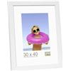 Deknudt Frames S44CF1-30.0X40.0 - Portafoto Basic in legno e MDF, 30 x 40 cm, colore: Bianco
