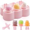 Bluelves Stampi per Ghiaccioli Silicone, Stampini per Ghiaccioli Bambini, Formine Ghiaccioli Riutilizzabili, Piccoli Stampi per Gelato, Popsicle Molds, Forma Carina (rosa-1)