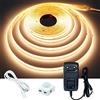 GOMING 12V 5M Striscia LED COB con Sensore di Movimento Bianco Caldo 3000K | Strisce LED con Alimentatore IP20 Non Impermeabile CRI 93+ per Mobili da Cucina Scala Vetrina Camera da Letto Letto