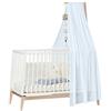 Leander Luna - Lettino per neonati, 120 x 60 cm, colore bianco/rovere con struttura a baldacchino in rovere e baldacchino, colore: Blu scuro