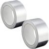GOCABLETIES - Nastro adesivo in alluminio - 48 mm x 25 m - Resistente ad acqua e calore - Per sigillare, riparare ed isolare - 2 Rotoli