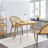 [en.casa] Tavolo da Sala Pranzo (AxLxP) 75 x 70 x 70 cm Tavolo con Piano Quadrato a 2 Posti di Seduta - Struttura in Bambù - color Naturale