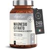 VitaBright Magnesio Citrato Capsule | 444 mg Magnesio Elementare | 240 Capsule | Chelato per Facile Assorbimento | Per Muscoli, Sport, Nervi, Energia | Alta Dose | Integratore Vegano | VitaBright