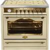 Kaiser Piano Cottura a Induzione HC 93655 IElfEm, Fornello Elettrico 90 cm/Empire Avorio, 5 Zone di Cottura, Forno Multifunzione 115 L Con Autopulizia