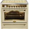 Kaiser HC 93655 IElfEm, piano cottura a induzione 90 cm/Kaiser Empire Avorio con piano cottura a induzione, 5 zone di cottura, 8 forno elettrico multifunzione, autopulente, 115 l