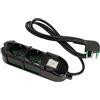 FANTON 481133-B Multipresa elettrica 6 posti con 2 prese universali e 4 prese bivalenti italiane laterali ciabatta spina grande 16A colore nero cavo 3mt