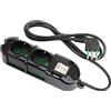 FANTON 481134-B Multipresa elettrica 6 posti con 2 prese universali e 4 prese bivalenti italiane laterali ciabatta spina piccola 10A colore nero