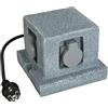 UNITEC Distributore di prese da giardino effetto pietra, presa da giardino, presa esterna, IP 44, 4 prese, colonna