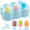 Bluelves Stampi per Ghiaccioli Silicone, Stampini per Ghiaccioli Bambini, Formine Ghiaccioli Riutilizzabili, Piccoli Stampi per Gelato, Popsicle Molds, Forma Carina (Blu-1)