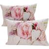 PETTI Artigiani Italiani - Coppia di Federe Cuscino 50x80 cm in Microfibra, Cuscini Arredo Camera da Letto, Divano, Salotto, Set 2 Fodere Copricuscino, Federa Country Chic, 100% Made in Italy