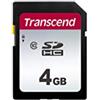 Transcend TS4GSDC300S Scheda di Memoria SDHC da 4 GB, Imballaggio Standard, 300S, Standard