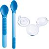 MAM Heat Sensitive Spoons & Cover 6+ Mesi 2 cucchiaini morbidi azzurri