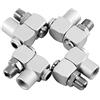Haofy Raccordo Girevole per Aria Compressa Raccordo Girevole, 4 Pezzi / Set 1/4 Connettore per Tubo Dell'aria Girevole a 360 Gradi in Alluminio InDustrial Adattatore per Strumento Pneumatico Portatile Gire