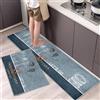 Hoimlm Set di 2 tappeti da cucina antiscivolo, assorbe acqua e olio, resistente alla polvere, tappetino da cucina, tappeto da pavimento per interni (Hamburger, 40 x 60 + 40 x 120 cm)