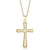 DIAMORE Elli Collana Donna Ciondolo a Croce Classico con Diamante (0,03 carati) in Argento Sterling 925