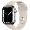 APPLE MKHW3TYA Apple Watch Series 7 GPS + Cellular, 41mm Cassa in Acciaio inossidabile color Argento con Cinturino Sport Galassia