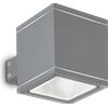 Ideal Lux SNIF SQUARE APPLIQUE PER ESTERNI IP44 DOPPIA EMISSIONE IN ALLUMINIO E VETRO 1 LUCE ATTACCO G9 ANTRACITE
