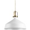 Ideal Lux ERIS SOSPENSIONE IN METALLO BIANCA E ORO 1 LUCE ATTACCO E27 D.33CM